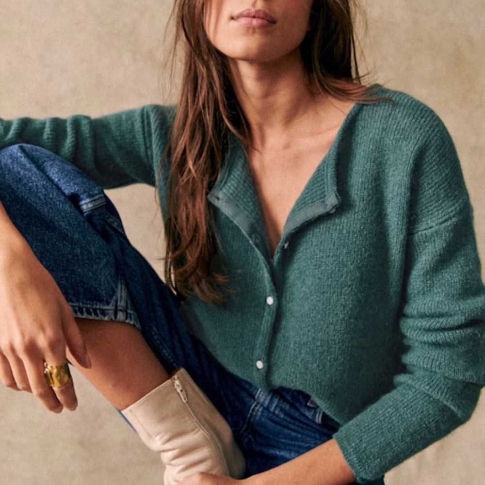 Sezane Gaspard Cardigan Sage